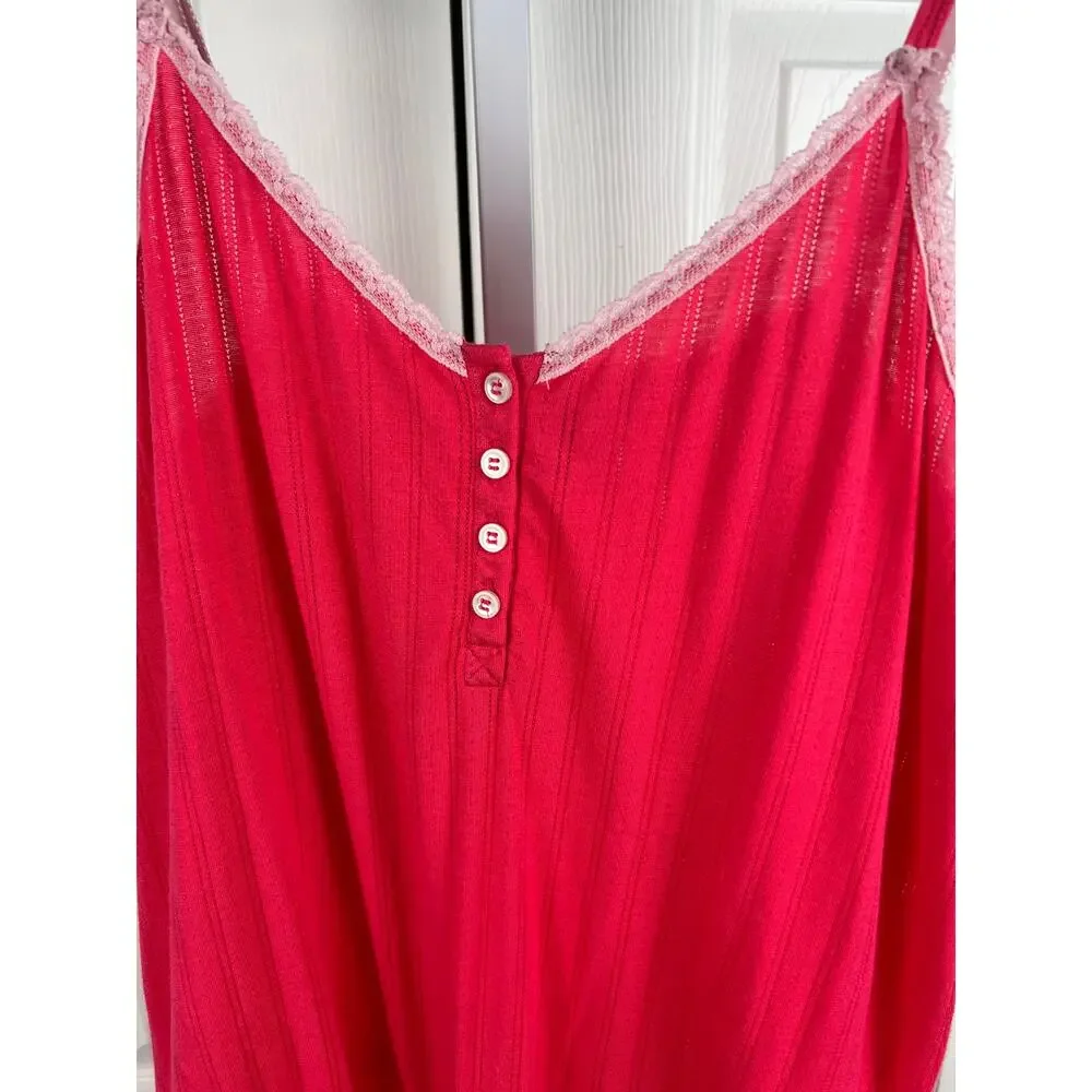 Victoria’s Secret Pink Lace Trim Sleep Romper Small‎ Y2K Modal Lounge